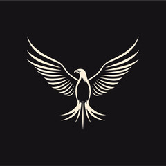 Minimalist eagle symbol in vector. 