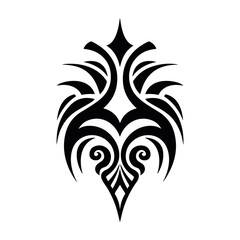 Minimalist tribal vector. Black and white color.