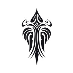 Minimalist tribal vector. Black and white color.