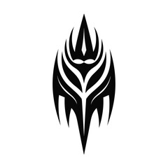 Minimalist tribal vector. Black and white color.