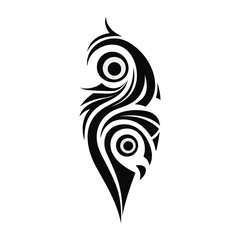 Minimalist tribal vector. Black and white color.