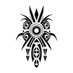 Minimalist tribal vector. Black and white color.