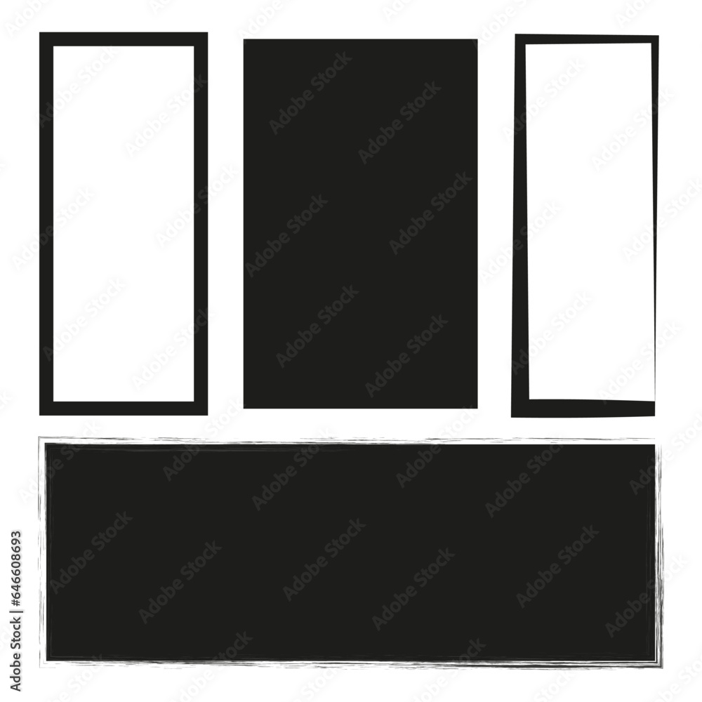 Poster grunge style set of rectangle shapes. vector illustration. eps 10.