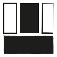 Grunge style set of rectangle shapes. Vector illustration. EPS 10.