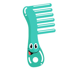 vector comb hair cartoon vector icon illustration
