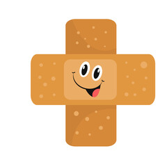 vector cute bandage with happy face