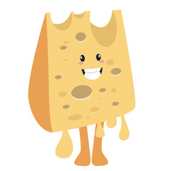 Vector cute funny cheese character