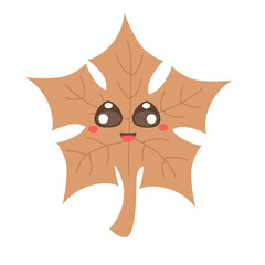 vector cute leaf character illustration
