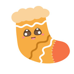 vector cute knit socks character illustration