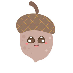 vector cute acorn character illustration