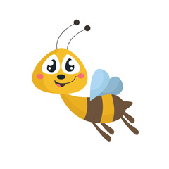 vector cute honey bee flying cartoon vector icon illustration