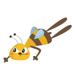 Fototapeta premium vector cute honey bee flying cartoon vector icon illustration