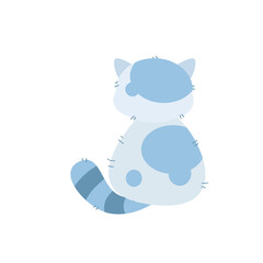vector cute cat sit with your back cartoon vector icon illustration animal nature