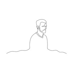 a man drawn using a one-line vector
