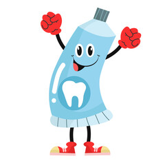 vector toothpaste cute character