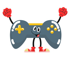vector playstation stick with happy face