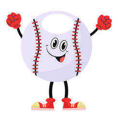 Vector cute baseball cartoon character vector illustration