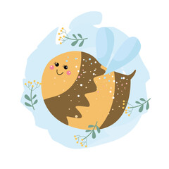 vector hand drawn cartoon bee illustration