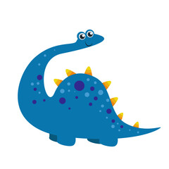 Vector cute brontosaurus  cartoon vector icon illustration © Dodi