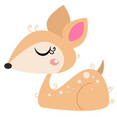 Vector cute little deer  vector icon illustration animal