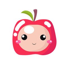 apple character vector
 with a funny face