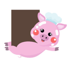 Cute Pig With Pose