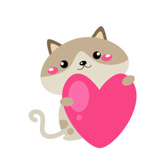 Cute Cat With Love Pose