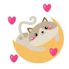 Cute Cat With Love Pose