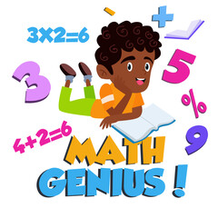 Colorful Math Genius Vector Illustration Element