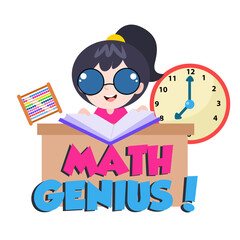 Colorful Math Genius Vector Illustration Element