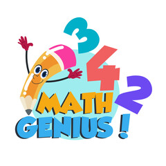 Colorful Math Genius Vector Illustration Element