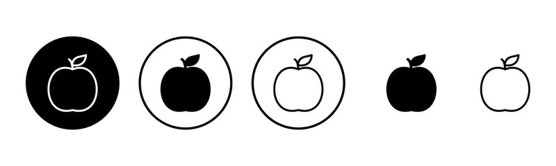 Apple icon set illustration. Apple sign and symbols for web design.