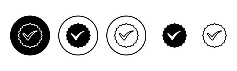 Approved icon set illustration. Certified Medal Icon. check mark