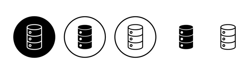 Database icon set illustration. database sign and symbol