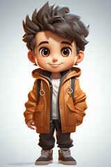 3d cartoon cute boy