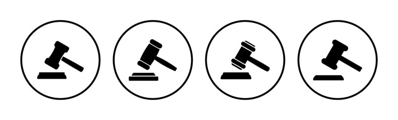 Gavel icon vector. judge gavel icon. auction hammer