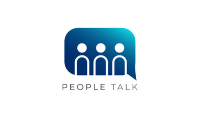 Business people team work talk discussion logo vector design