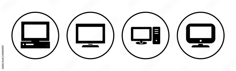 Poster computer icon vector. computer monitor icon.