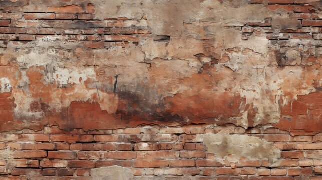 Fototapeta Red brick wall seamless background, texture pattern for continuous replicate
