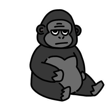 cute gorilla transparent background vector illustration