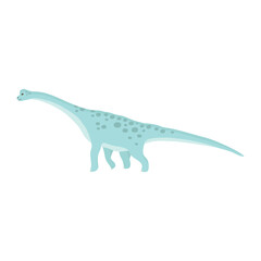 Vector hand drawn flat diplodocus dinosaur isolated on white background