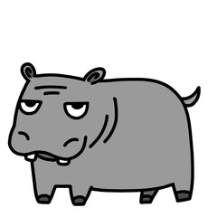 cute hippo transparent background vector illustration