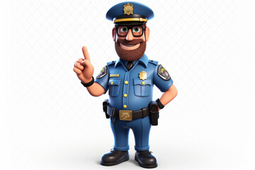 a cute and cool 3d policeman