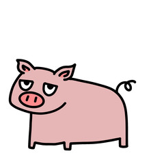 cute pig transparent background vector illustration