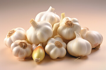 Obraz na płótnie Canvas Garlic onion bawang putih gelar Fresh foods vegetable spices agriculture organic healthy