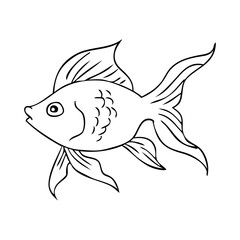 fish line vector illustration