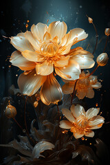 Elegant golden flowers