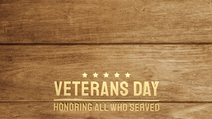 The veterans day gold text for holiday concept 3d rendering