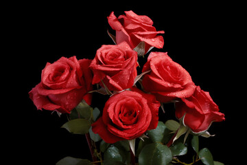 A beautiful red rose symbolizes love and happiness
