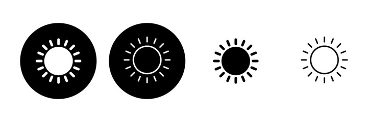 Sun icon set. Brightness Icon vector